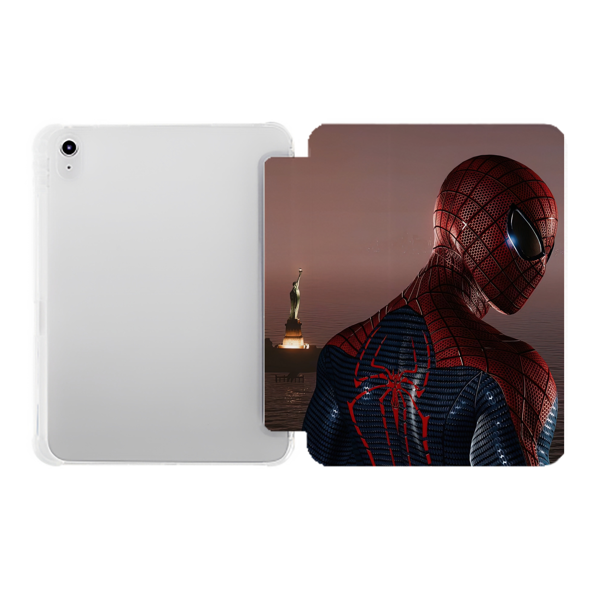 （画像用） Spider Man スパイダーマン IPad ケース ペン収納付き 三つ折りスタンド PUレザー×シリコン 対応機種9.5/10.5/10.9インチ